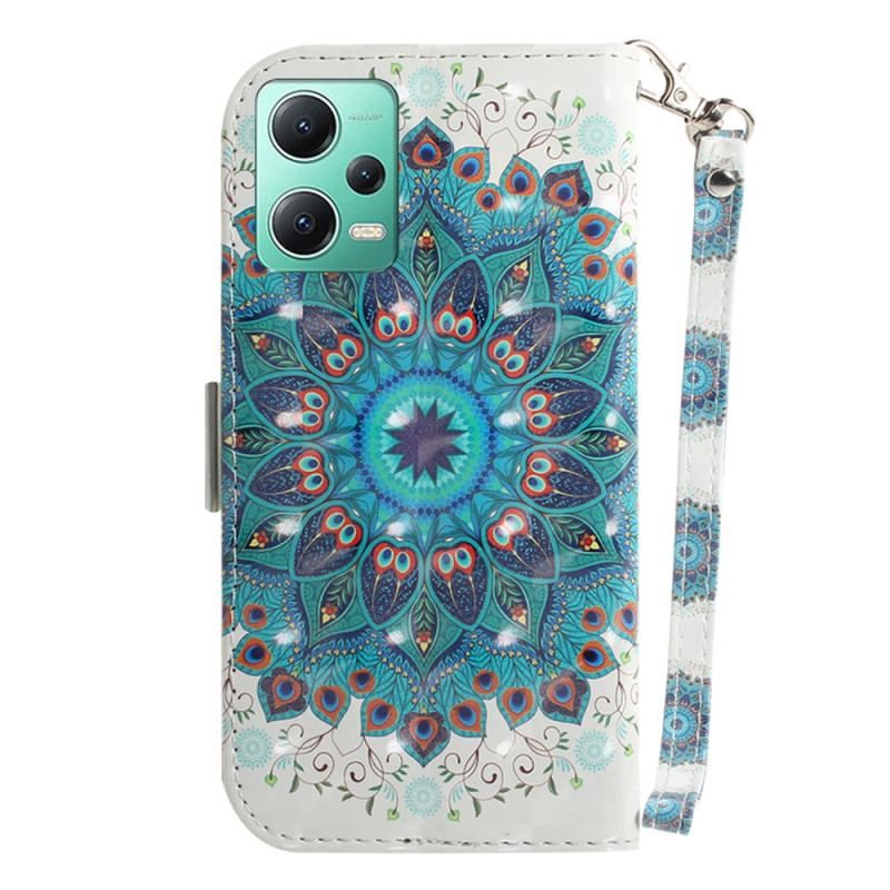 Flip Cover Poco X5 5G Med Snor Strappy Mandala