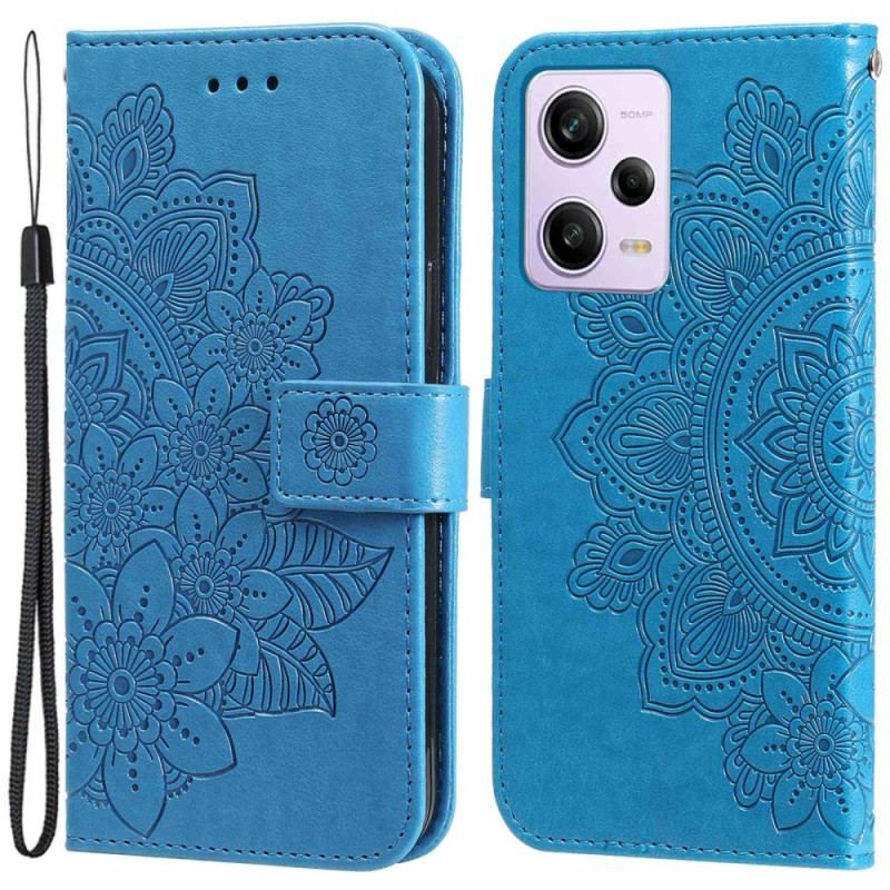 Flip Cover Poco X5 Pro 5G Med Snor Rem Blomster Mandala