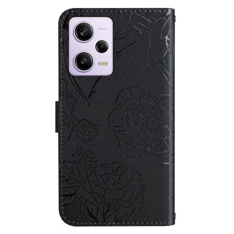 Flip Cover Poco X5 Pro 5G Sommerfugle Og Snor