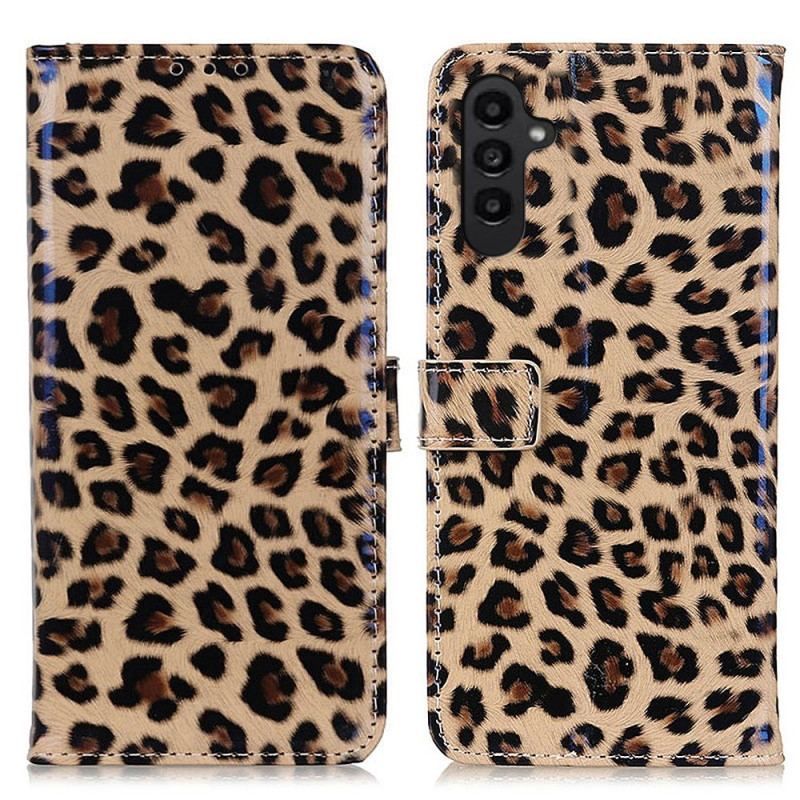 Flip Cover Samsung Galaxy A14 / A14 5G Leopard Hud Effekt