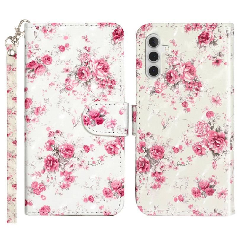 Flip Cover Samsung Galaxy A14 / A14 5G Med Snor Rem Liberty Flowers