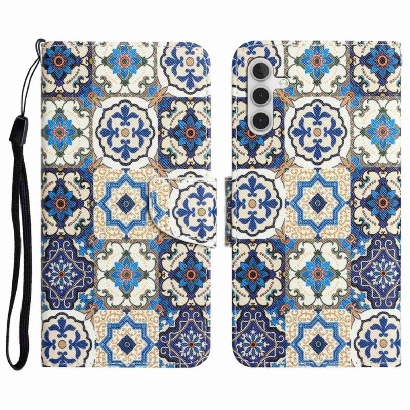 Flip Cover Samsung Galaxy A14 / A14 5G Med Snor Strappy Patchwork