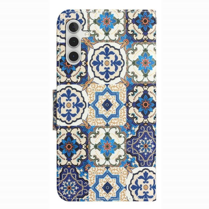 Flip Cover Samsung Galaxy A14 / A14 5G Med Snor Strappy Patchwork