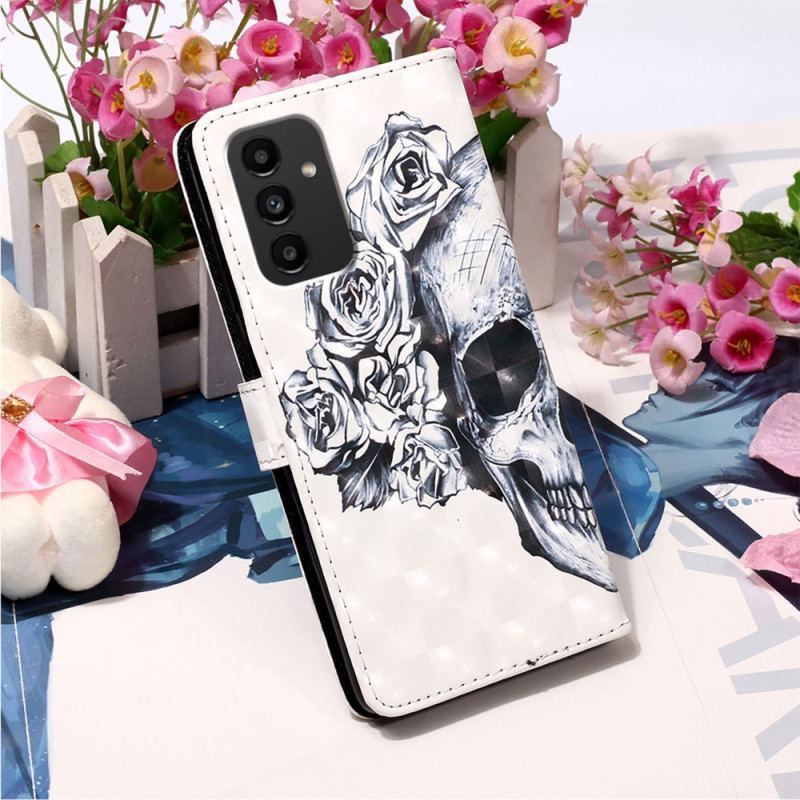 Flip Cover Samsung Galaxy A54 5G Med Snor Blomsterkranie Med Rem