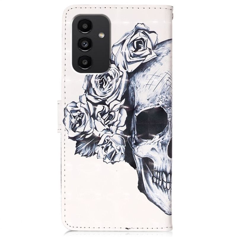 Flip Cover Samsung Galaxy A54 5G Med Snor Blomsterkranie Med Rem