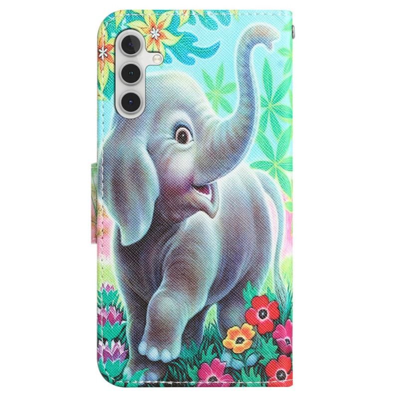 Flip Cover Samsung Galaxy A54 5G Med Snor Munter Elefant Med Snor