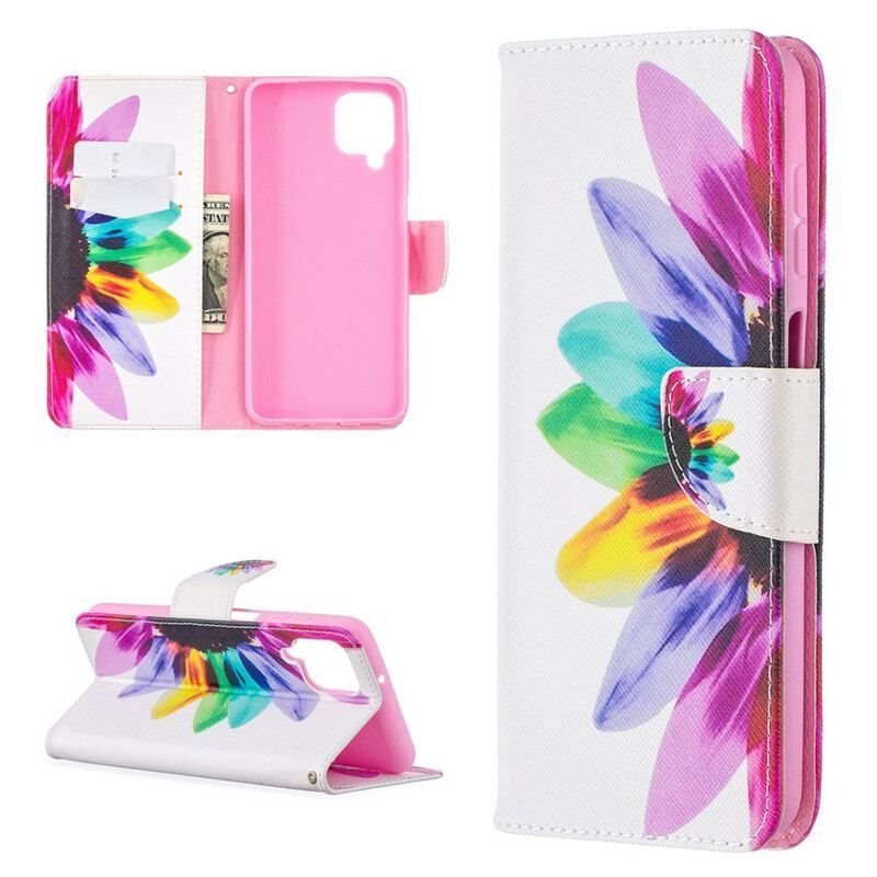 Flip Cover Samsung Galaxy M12 / A12 Akvarel Blomst