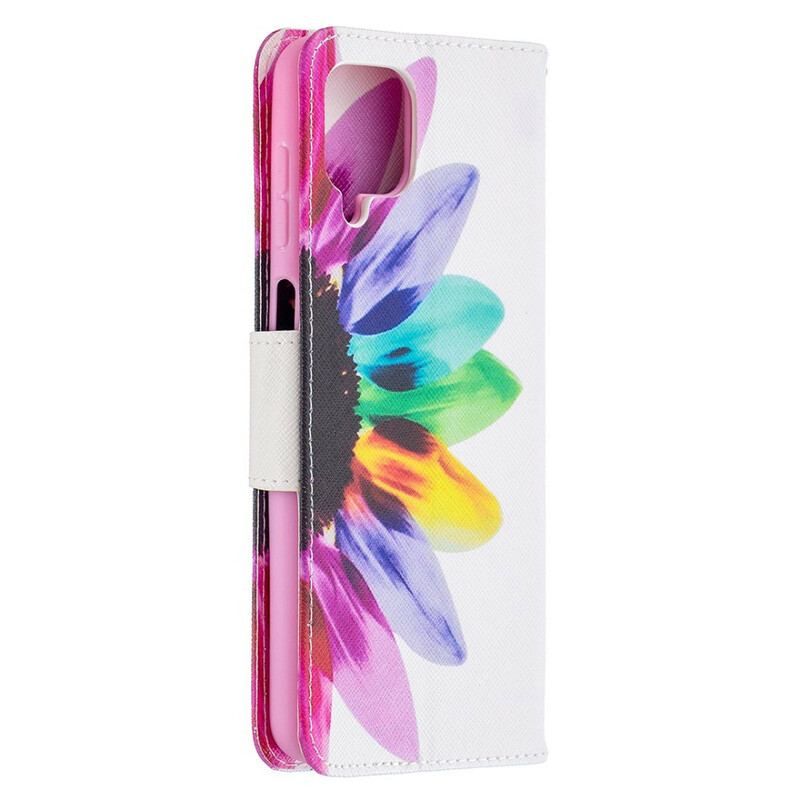 Flip Cover Samsung Galaxy M12 / A12 Akvarel Blomst