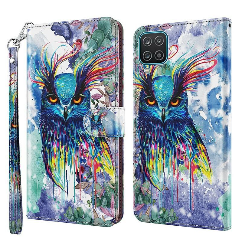 Flip Cover Samsung Galaxy M12 / A12 Akvarel Fugl