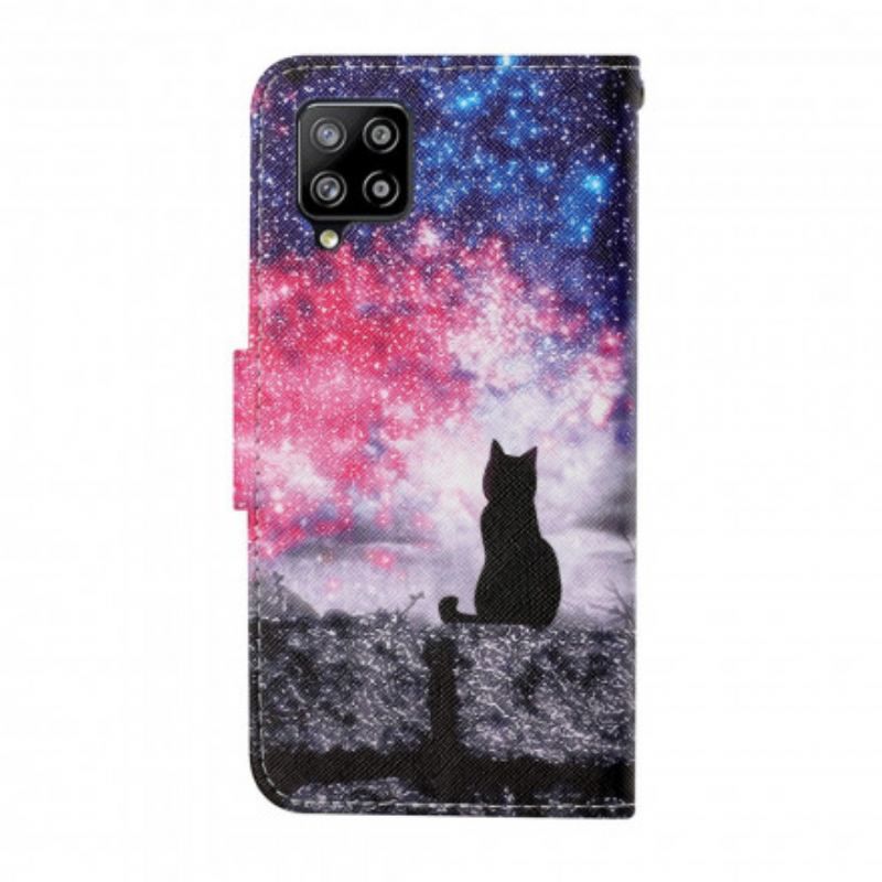 Flip Cover Samsung Galaxy M12 / A12 Kattehistorier Med Snor