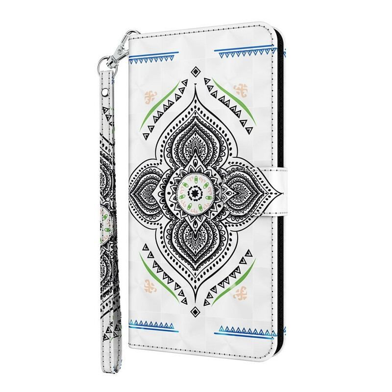 Flip Cover Samsung Galaxy M12 / A12 Lyspletter Mandala Med Snor