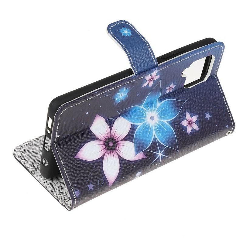 Flip Cover Samsung Galaxy M12 / A12 Med Snor Lunar Strap Blomster