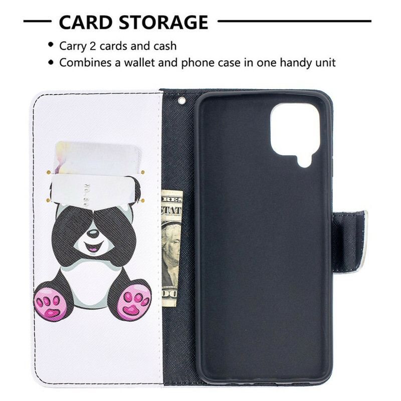 Flip Cover Samsung Galaxy M12 / A12 Panda Sjov