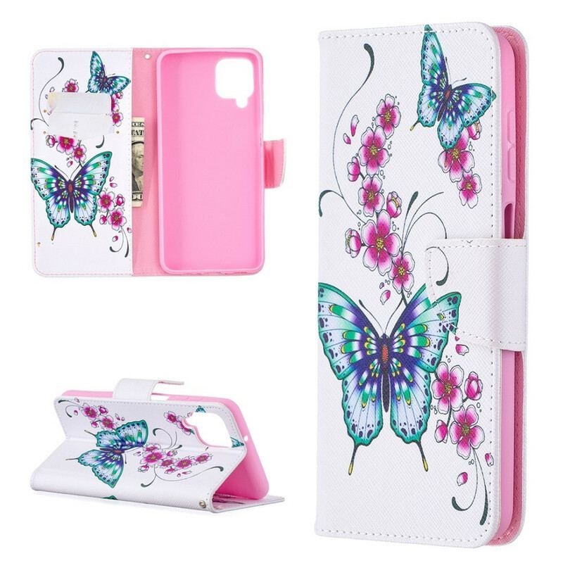 Flip Cover Samsung Galaxy M12 / A12 Sommerfugle Konger