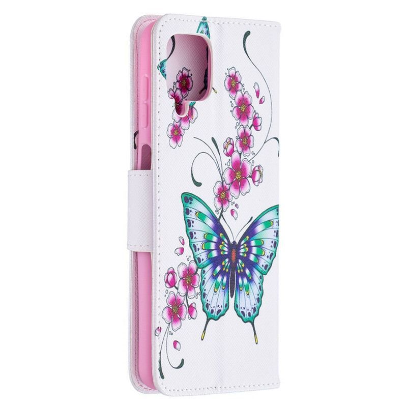 Flip Cover Samsung Galaxy M12 / A12 Sommerfugle Konger