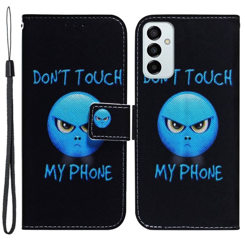 Flip Cover Samsung Galaxy M13 Med Snor Lanyard Emoji Telefon