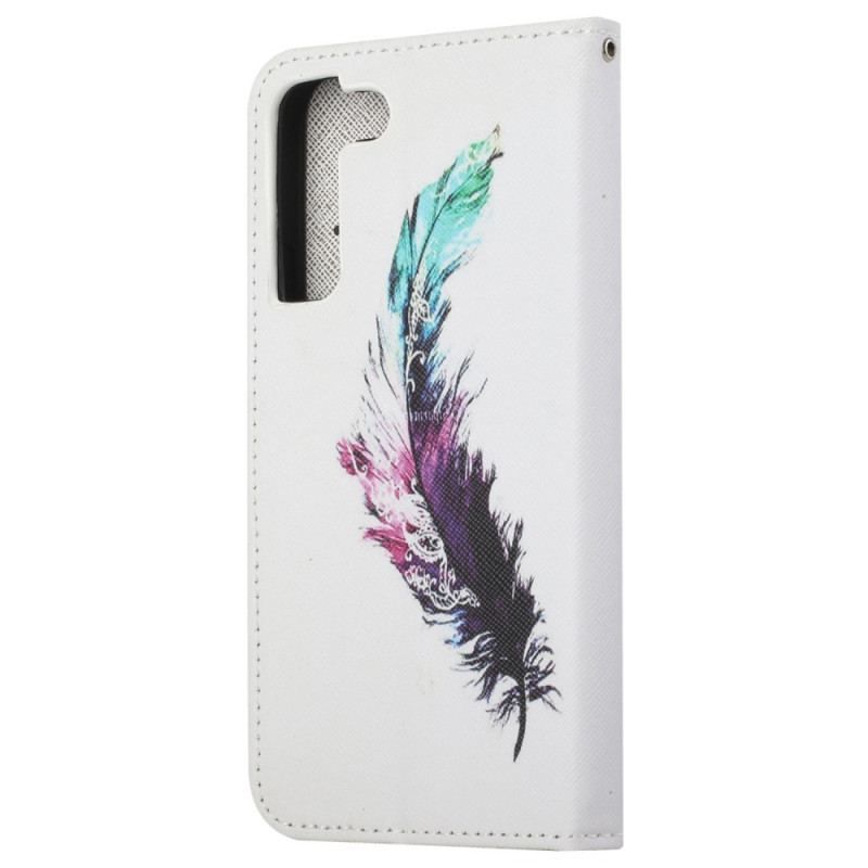 Flip Cover Samsung Galaxy S23 5G Med Snor Fjer Med Snor