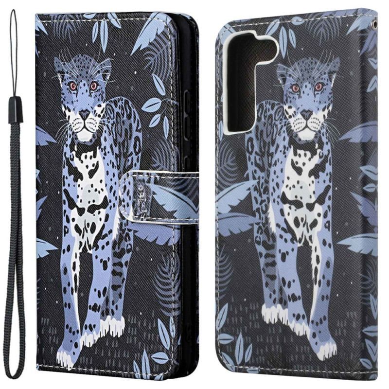 Flip Cover Samsung Galaxy S23 5G Med Snor Strappy Leopard