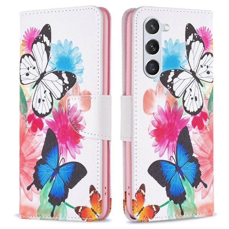 Flip Cover Samsung Galaxy S23 5G Sommerfugle