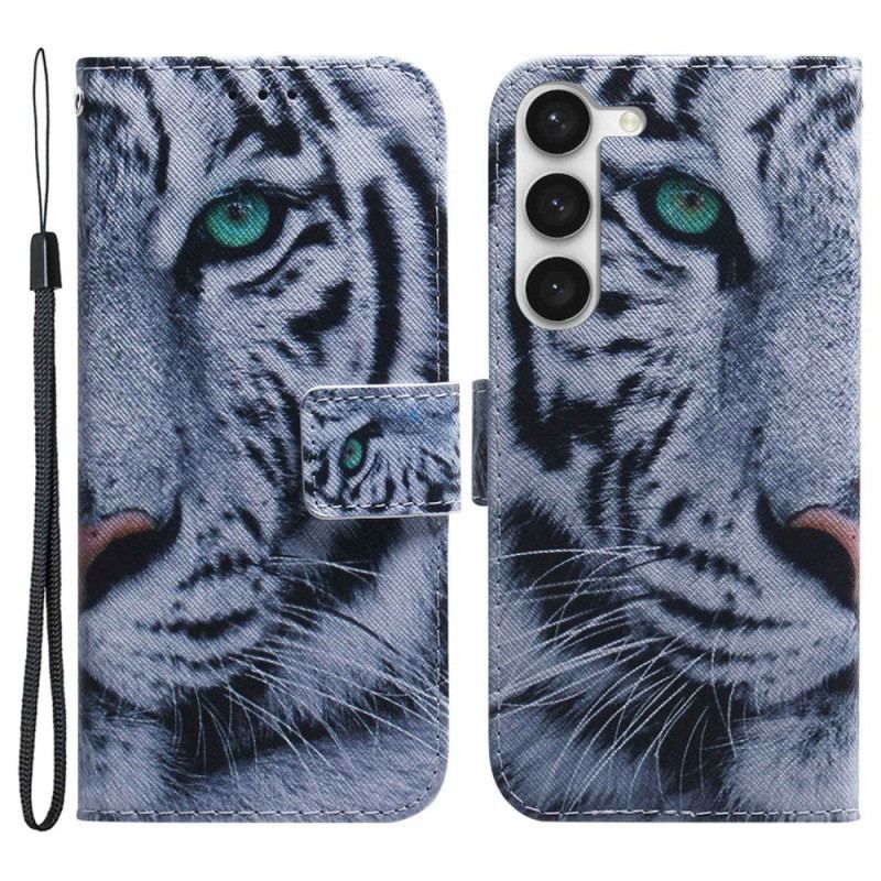 Flip Cover Samsung Galaxy S23 Plus 5G Hvid Tiger