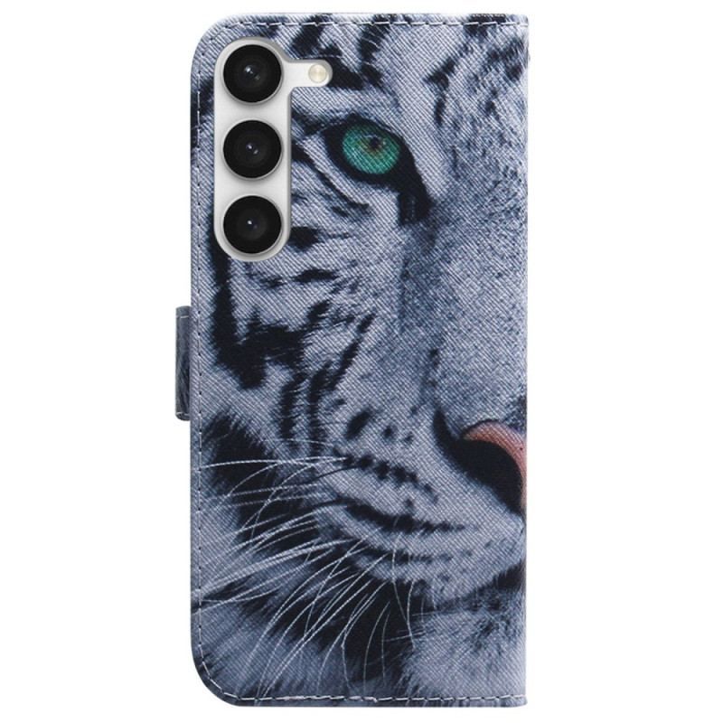 Flip Cover Samsung Galaxy S23 Plus 5G Hvid Tiger