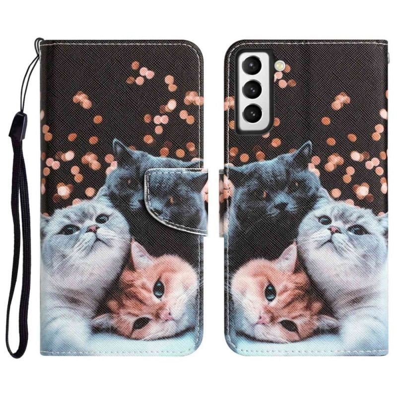 Flip Cover Samsung Galaxy S23 Plus 5G Med Snor Kun Thong Cats