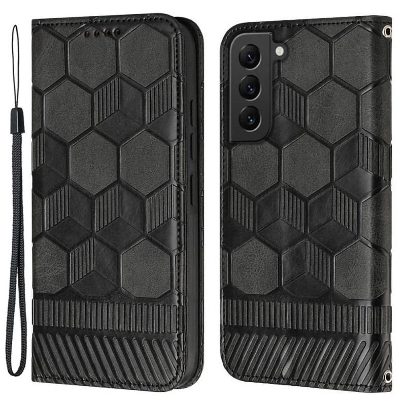 Flip Cover Samsung Galaxy S23 Plus 5G Med Snor Strappy Fodboldstil