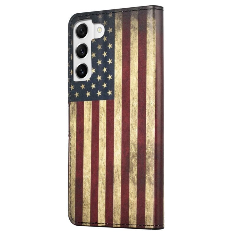 Flip Cover Samsung Galaxy S23 Plus 5G Vintage Amerikansk Flag