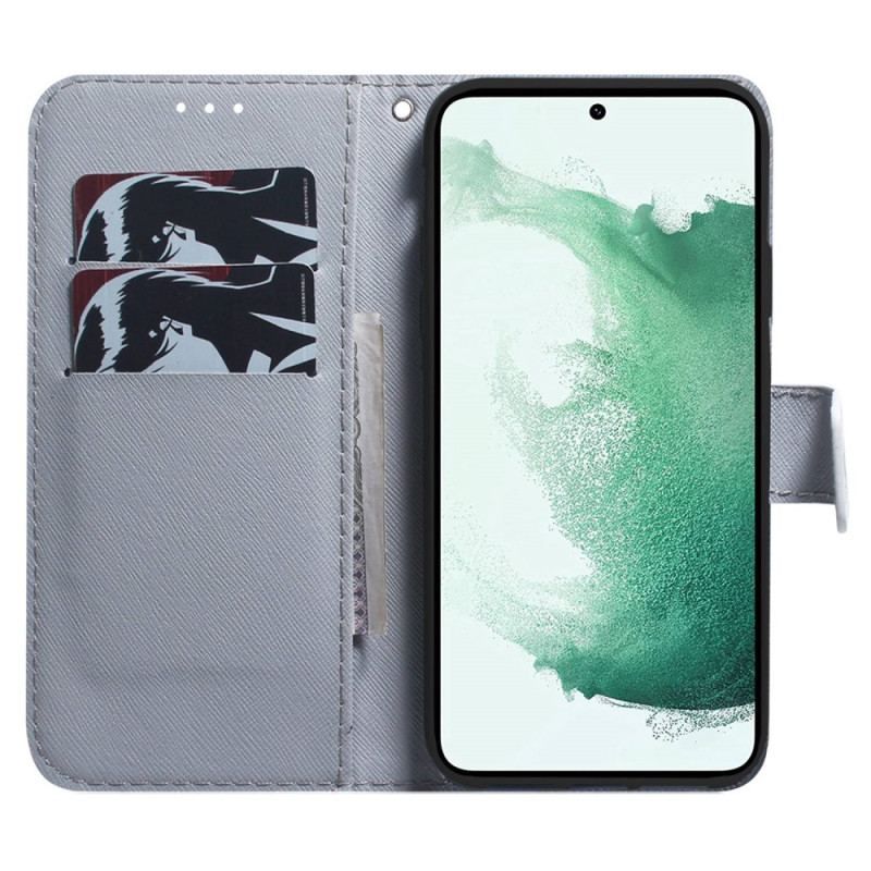 Flip Cover Samsung Galaxy S23 Ultra 5G Hvid Tiger