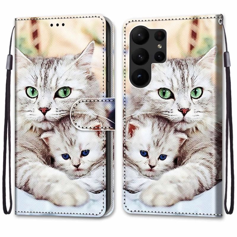 Flip Cover Samsung Galaxy S23 Ultra 5G Kattefamilie