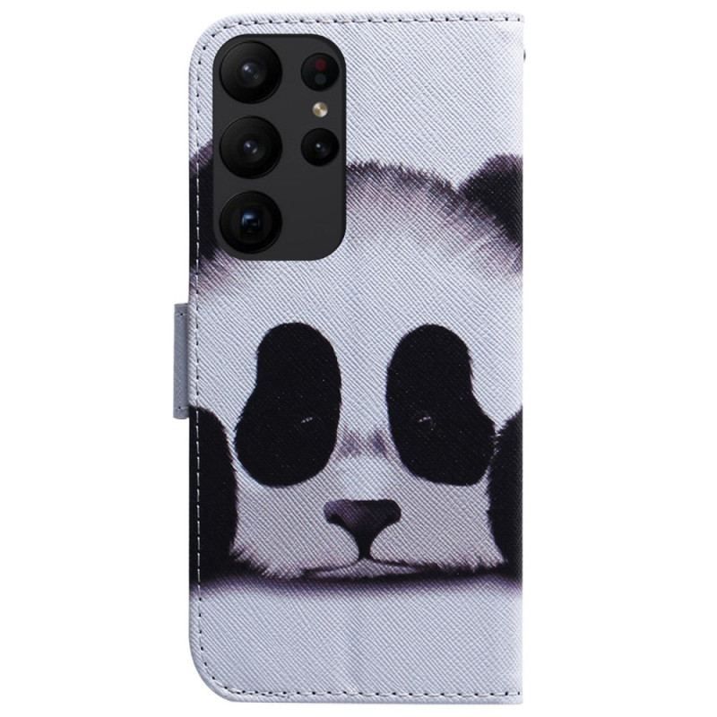 Flip Cover Samsung Galaxy S23 Ultra 5G Med Snor Min Lanyard Panda