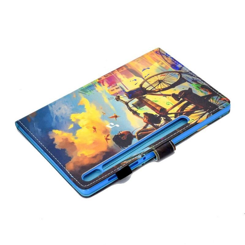 Flip Cover Samsung Galaxy Tab S8 / Tab S7 Cykel Kunst