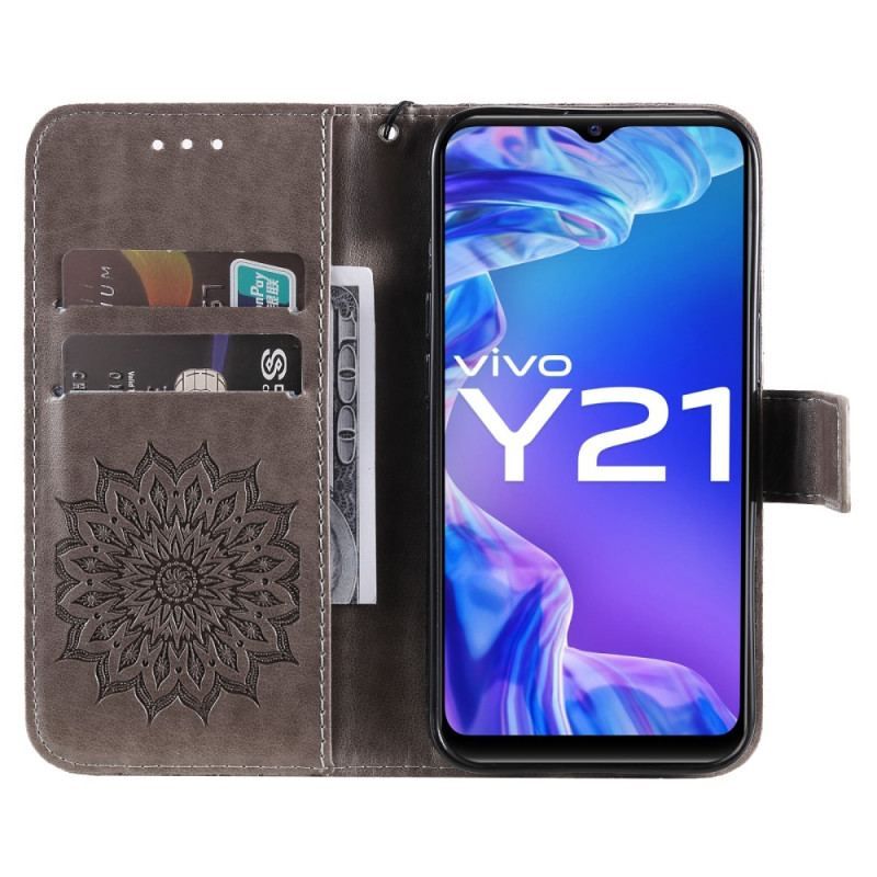 Flip Cover Vivo Y21 Med Snor Thong Sun