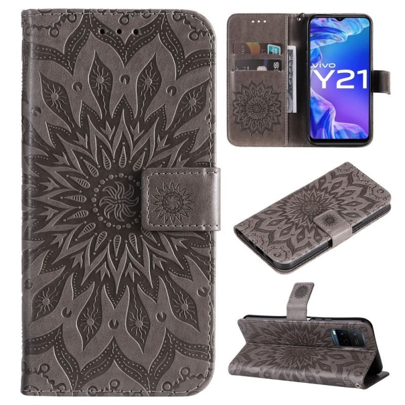 Flip Cover Vivo Y21 Med Snor Thong Sun