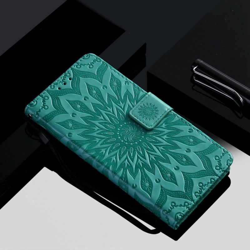 Flip Cover Vivo Y35 Mandala Sun Med Snor