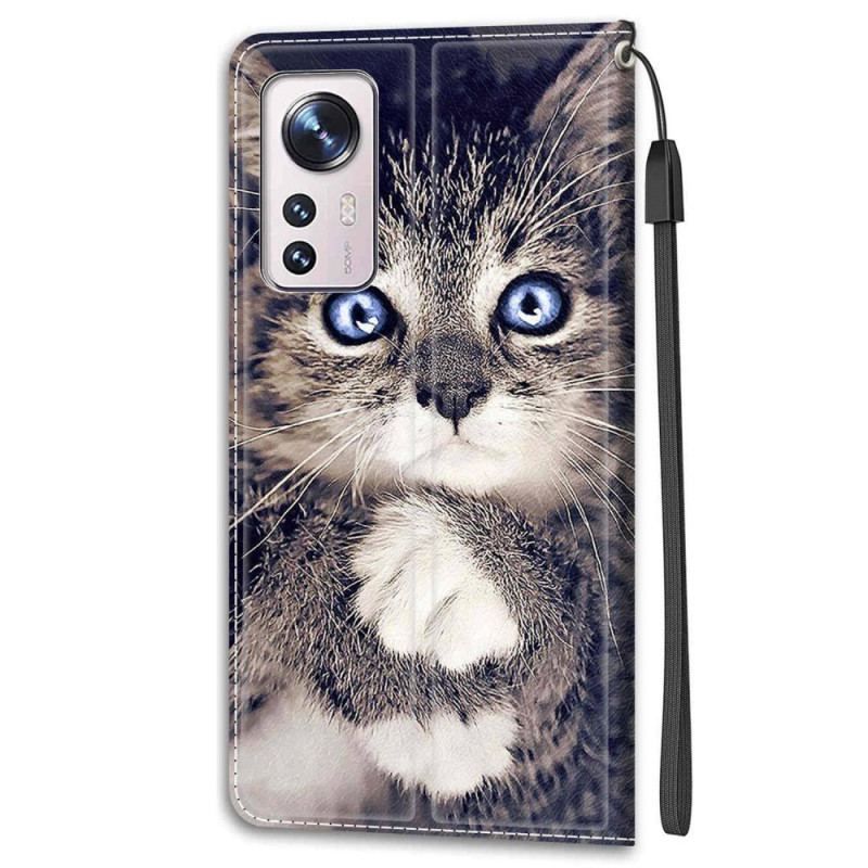 Flip Cover Xiaomi 12 / 12X Med Snor Katte Katte Thong Katte