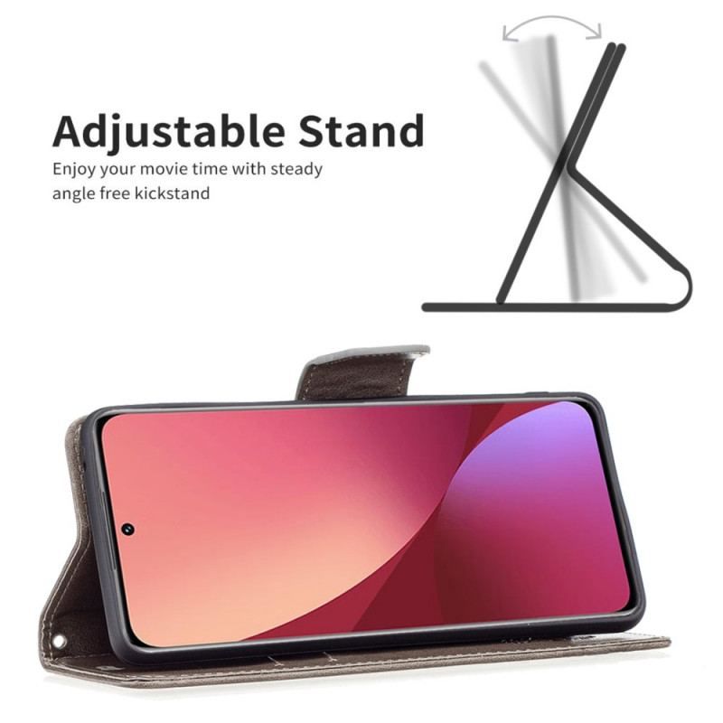 Flip Cover Xiaomi 12 / 12X Med Snor Thong Sommerfugle