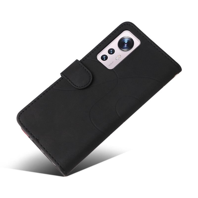 Flip Cover Xiaomi 12 / 12X Med Snor Tofarvet Rem