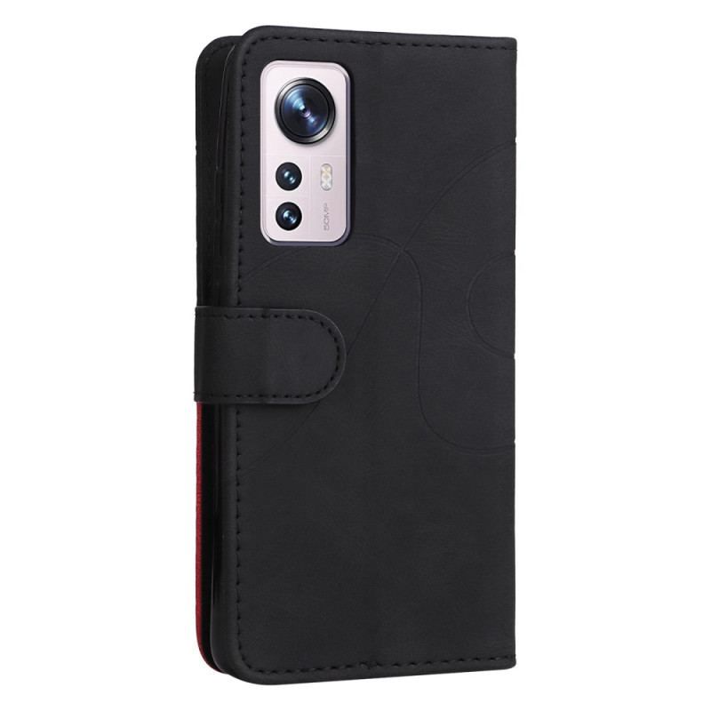 Flip Cover Xiaomi 12 / 12X Med Snor Tofarvet Rem