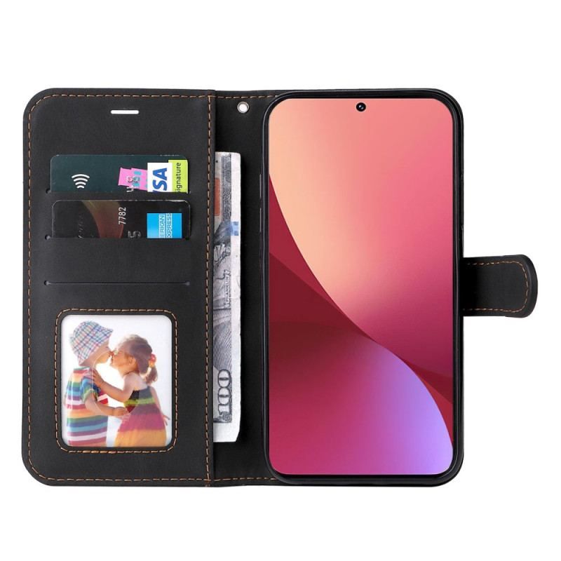 Flip Cover Xiaomi 12 / 12X Med Snor Trefarvet Rem