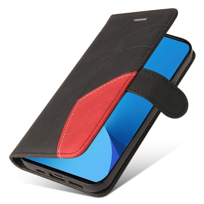 Flip Cover Xiaomi 12 Lite Med Snor Tofarvet Rem