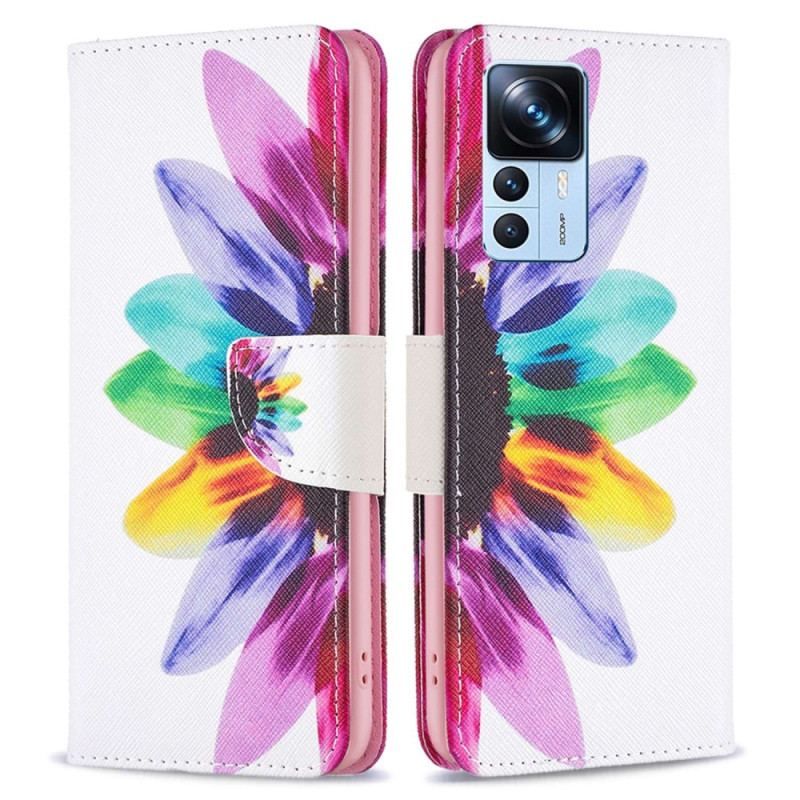 Flip Cover Xiaomi 12T / 12T Pro Akvarel Blomst