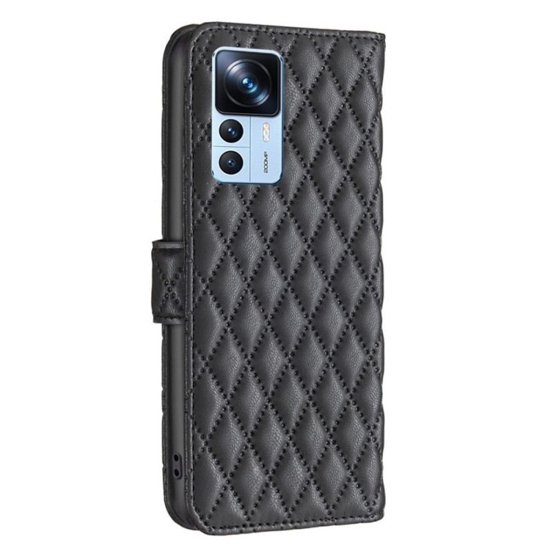 Flip Cover Xiaomi 12T / 12T Pro Binfen Farvestil Quiltet