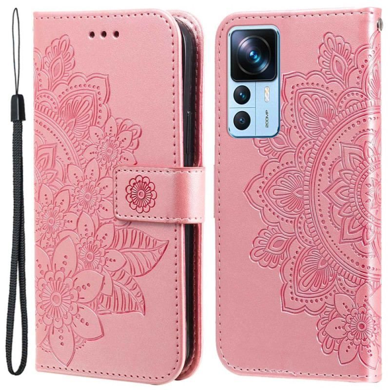 Flip Cover Xiaomi 12T / 12T Pro Med Snor Strappy Mandala