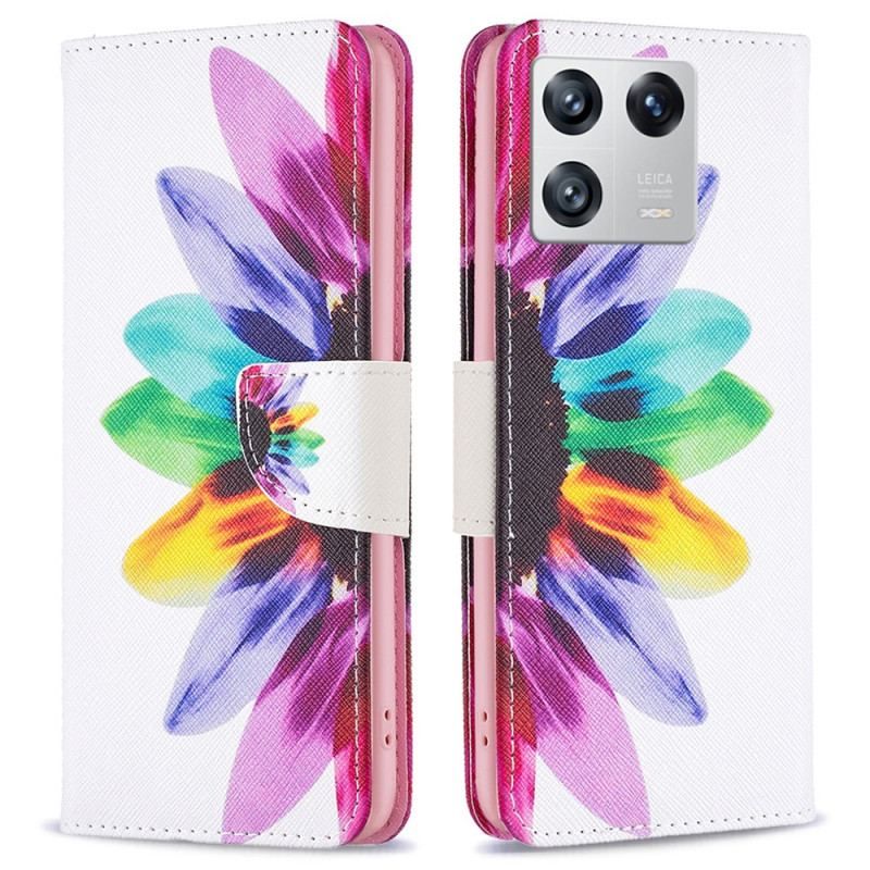 Flip Cover Xiaomi 13 Akvarel Blomst