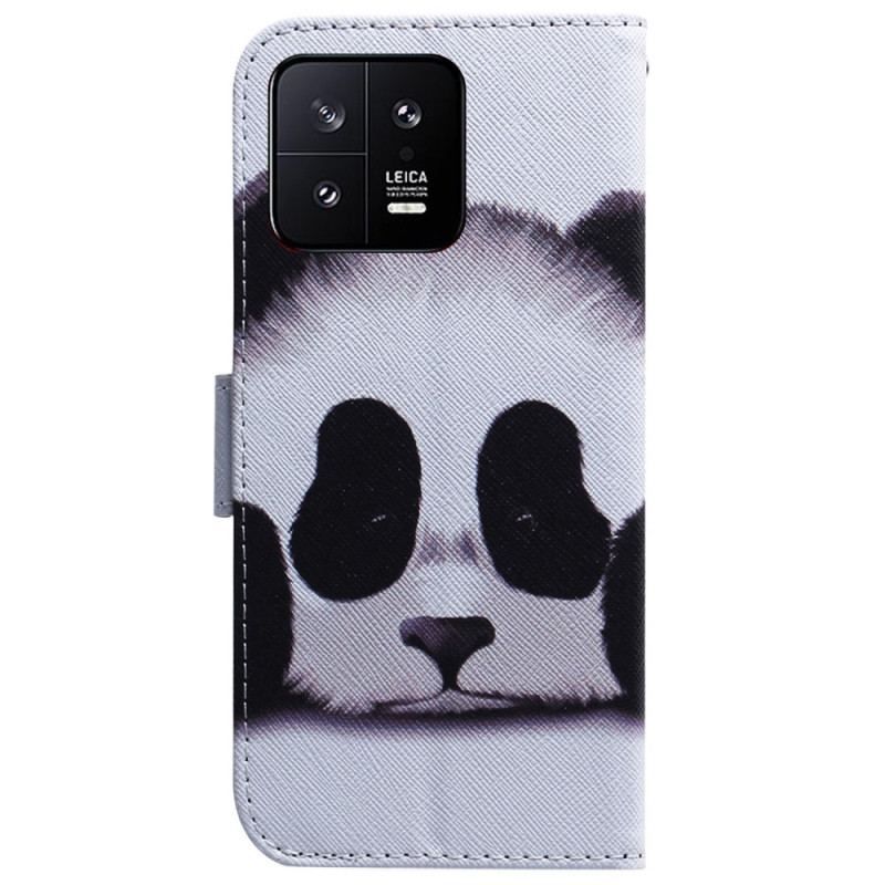 Flip Cover Xiaomi 13 Med Snor Strappy Panda