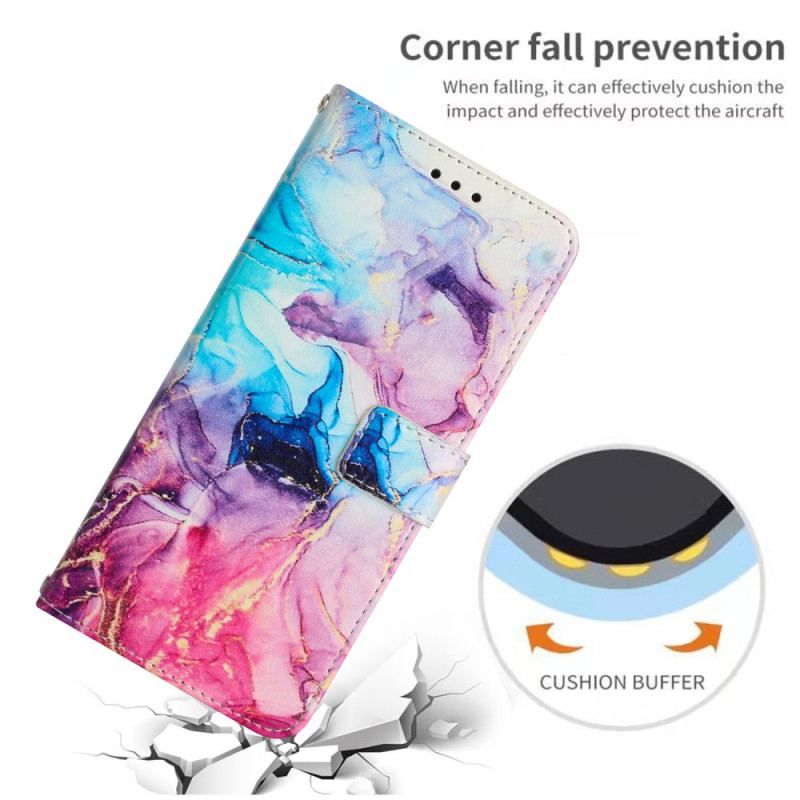 Flip Cover Xiaomi 13 Med Snor Strip Marmor