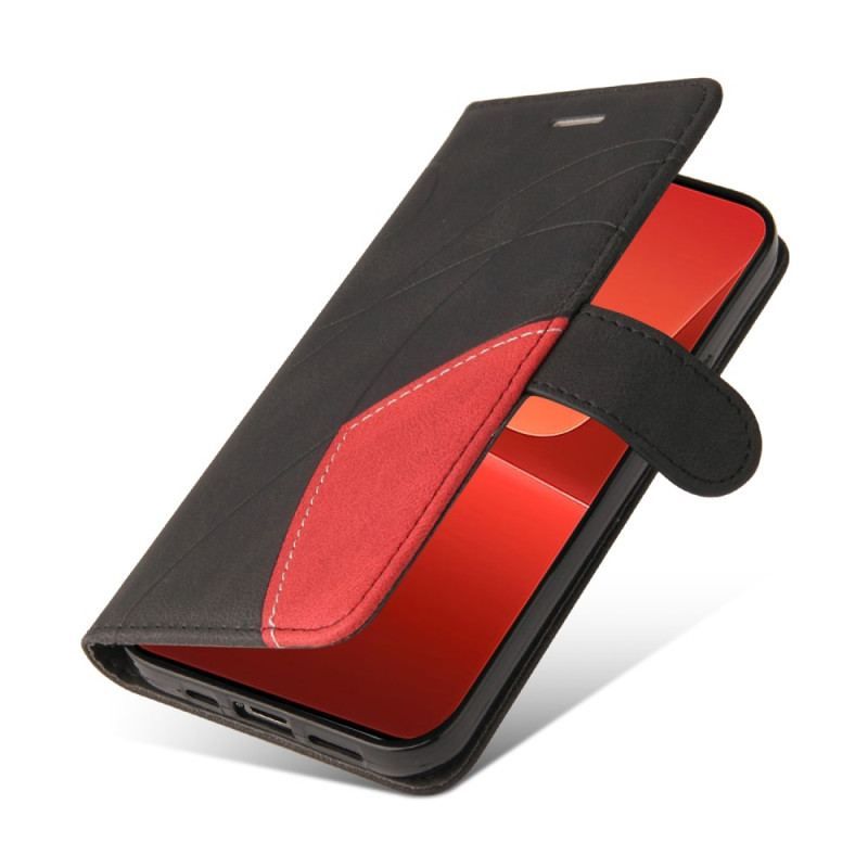 Flip Cover Xiaomi 13 Med Snor Tofarvet Rem