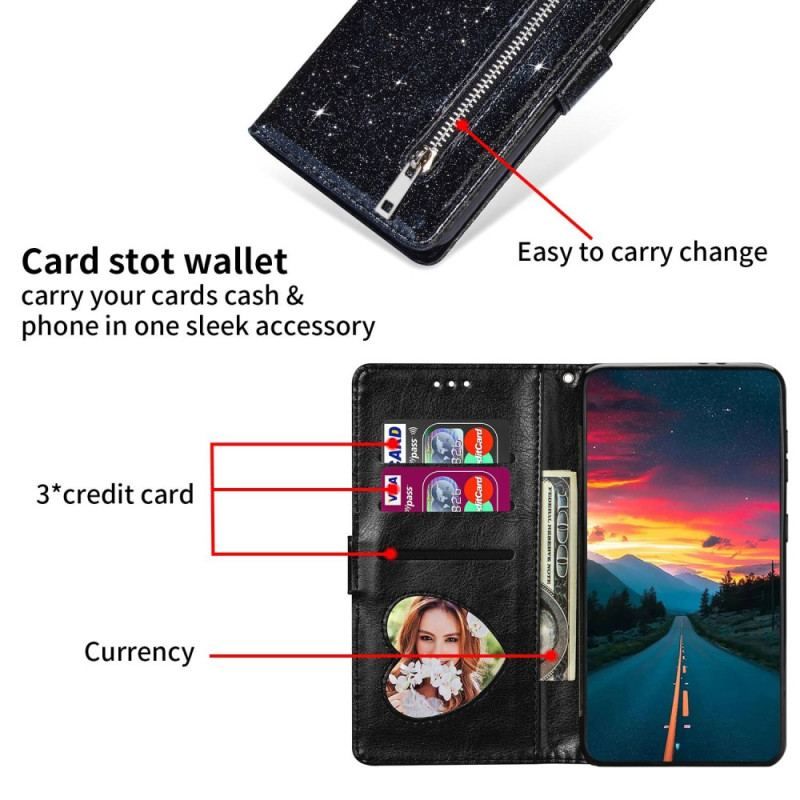 Flip Cover Xiaomi 13 Punge Etui Sequin Tegnebog Stil