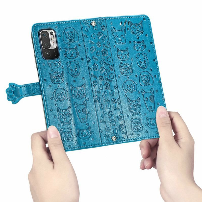 Flip Cover Xiaomi Redmi Note 10 5G Animerede Dyr